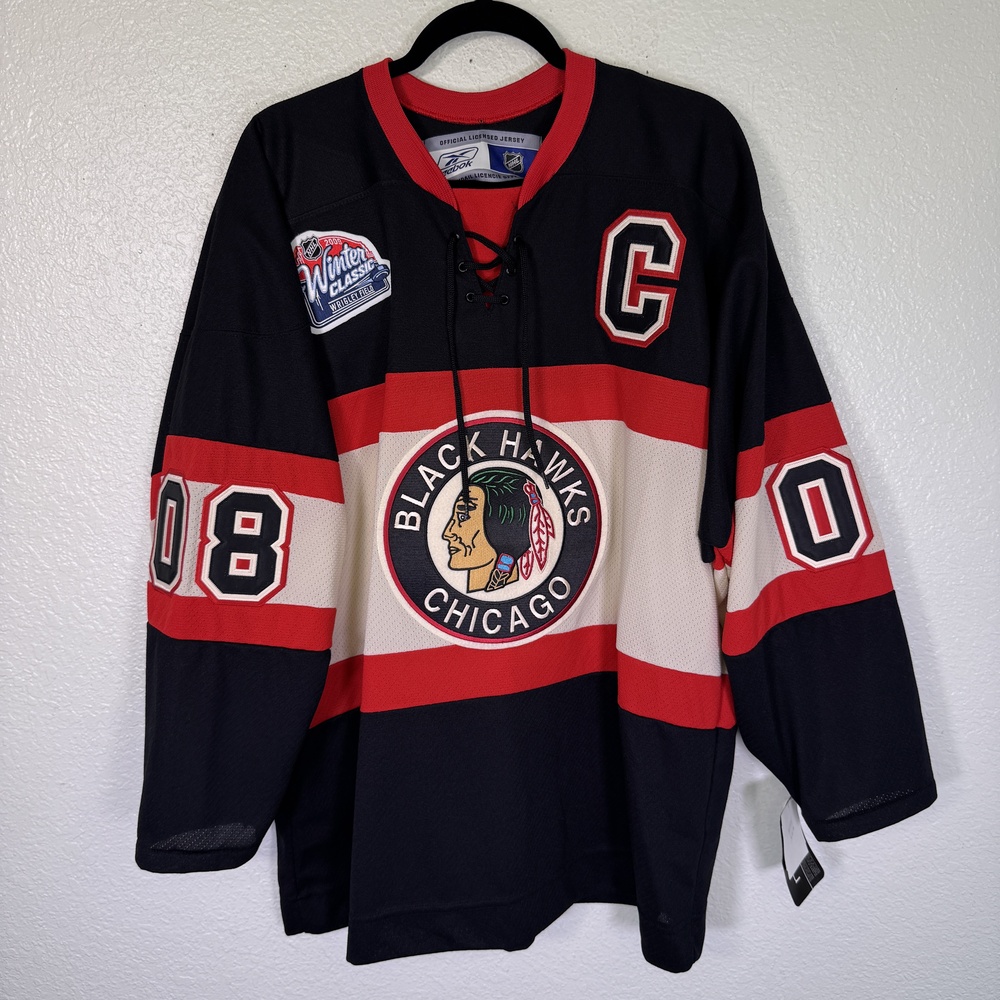 Chicago Blackhawks Jersey Mens Large Webb 8 NHL Reebok Winter Classic 2009 Vtg